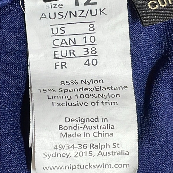 Nip Tuck Joann Bikini Top Blue Medallion Multi Fit Cup US 8 - Picture 11 of 16